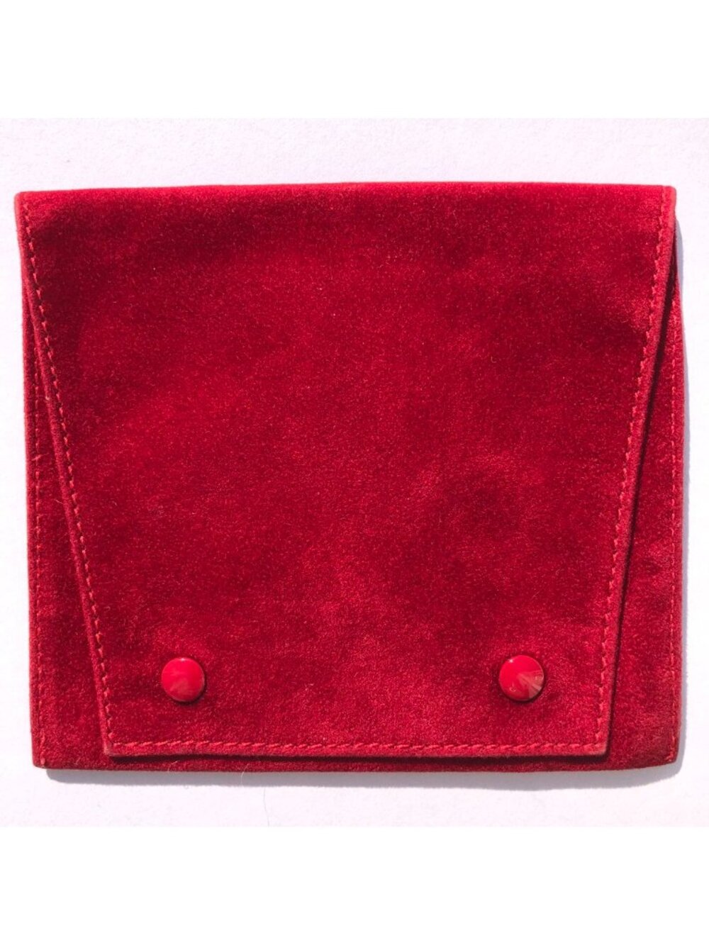 Cartier Jewelry Pouch Red Velvet Travel Snap Closure 5 in by 4.5 in Pouch Only